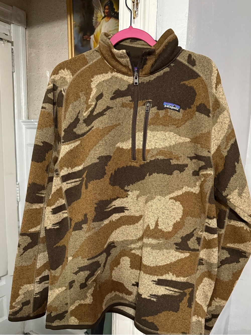 Patagonia Brown Camo Half-Zip Performance Fleece Pullover size  XL